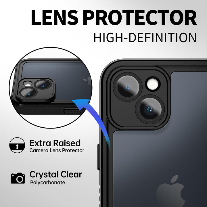 Waterproof Case for iPhone 14, IP68 Underwater Shockproof Dustproof Case, FSN Series with Built-in Screen Protector with Protective Crystal Clear Back Cover, for Apple iPhone 14 (6.1'') (Red)