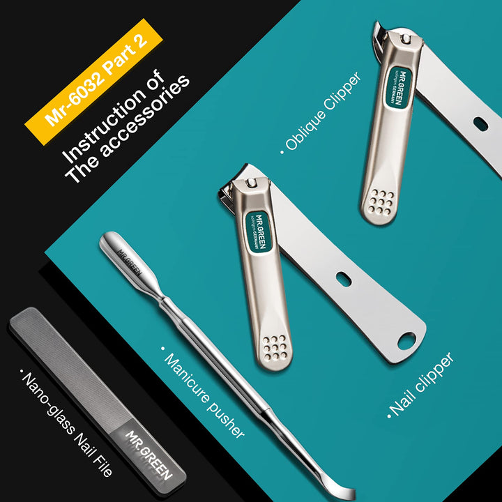 7in1 Manicure Sets Personal Care Tools Stainless Steel Professional Nail Clippers Pedicure Set Travel Case Kits (Mr-6032)