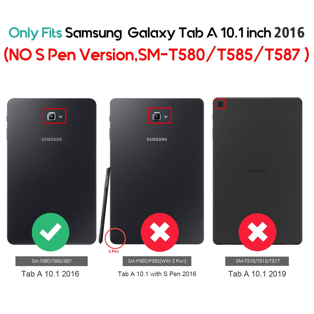 Slim Case for Galaxy Tab A 10.1 2016 SM-T580 T585 T587, Smart Cover Stand Folio Case for Galaxy Tab A 10.1 Inch Tablet -Black