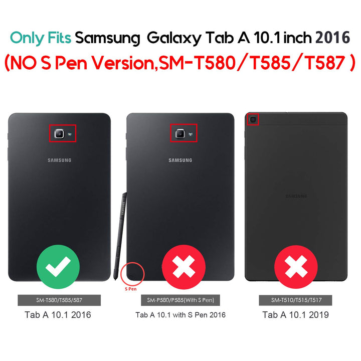 Slim Case for Galaxy Tab A 10.1 2016 SM-T580 T585 T587, Smart Cover Stand Folio Case for Galaxy Tab A 10.1 Inch Tablet -Black