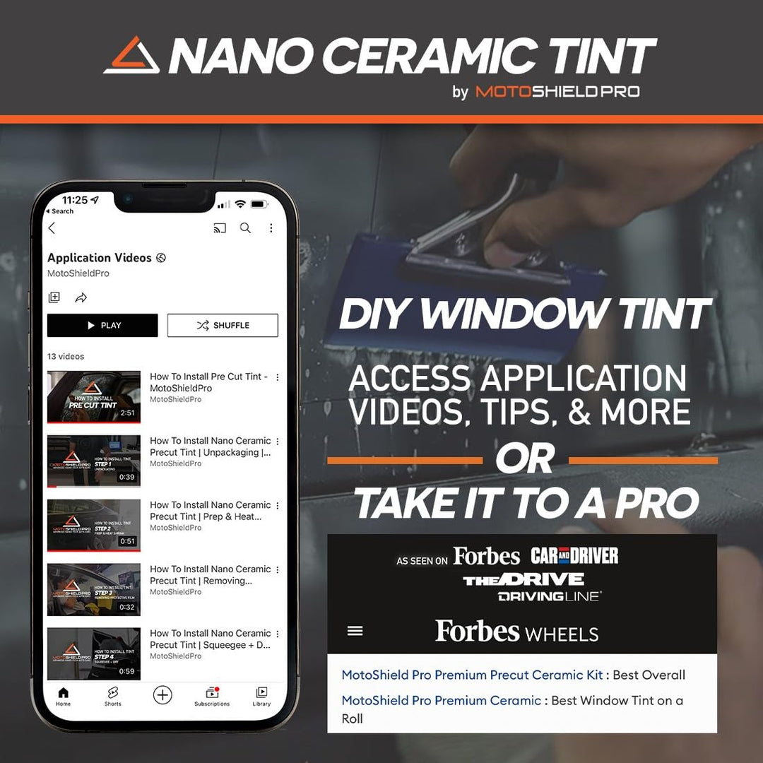 DIY- Premium Nano Ceramic Tint (75% VLT) 36” in x 5’ ft Roll | Professional Window Film for Auto, Reduce Infrared Heat & Block UV by 99%