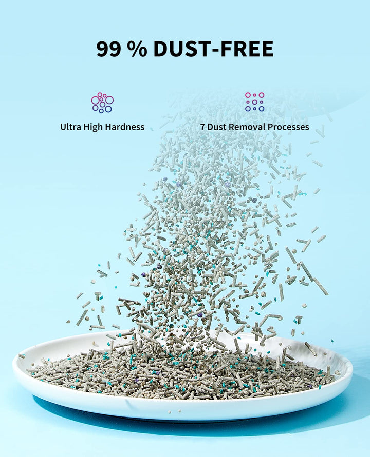 Mixed Cat Litter Fast Clumping, Flushable, Ultra Absorbent, 100% Natural Ingredients Litter, Water Dissolvable, Really Dust-Free, Low Tracking Bentonite Tofu Litter (7.9lb×2 Bags)