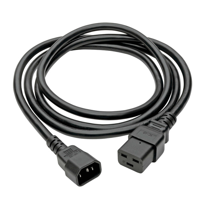Heavy-Duty Power Cord, 15A, 14AWG (IEC-320-C19 to IEC-320-C14) 6-ft.(P047-006),Black