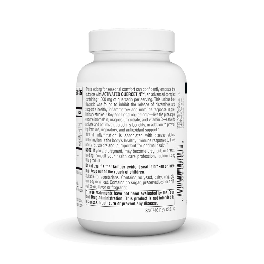 Activated Quercetin - Plant-Derived Bioflavonoid Complex - Seasonal & Immune Defense - 100 Vegetarian FriendlyTablets
