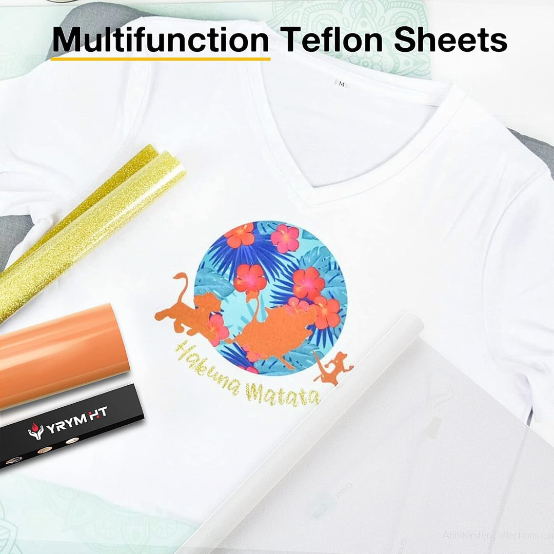 White Teflon Sheet for Heat Press - 3 Pack Non Stick Teflon Sheets 12 x 16 Heat Transfer Paper Reusable Heat Resistant Craft Mat