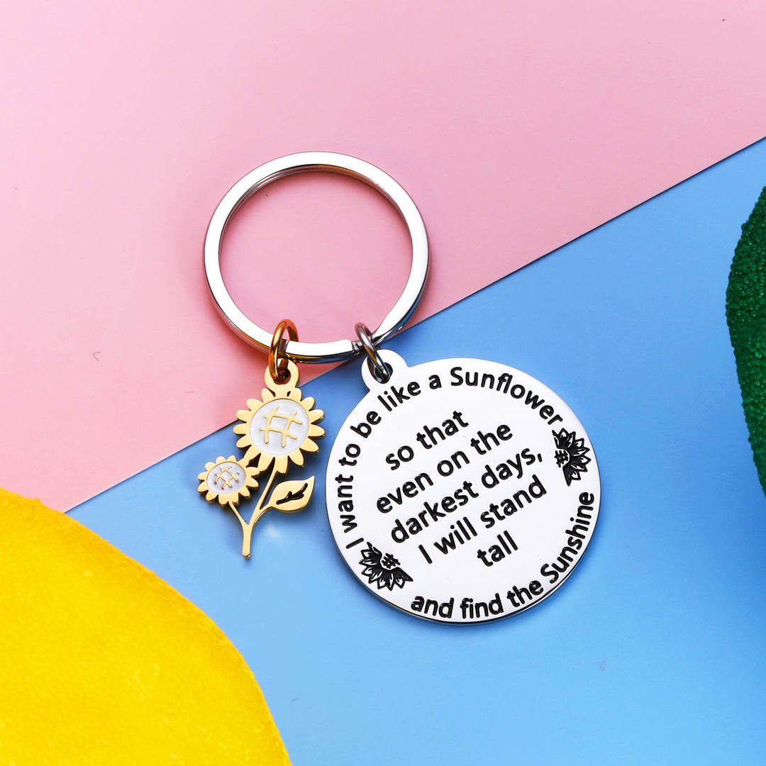 Sunflower Gifts for Women Sunflower Keychain Inspirational Bulk Gifts Birthday Christmas Sweet Graduation Floral Gifts for Adult Teen Girls Daughter Come of Age Friendship Present Stocking Stuffers