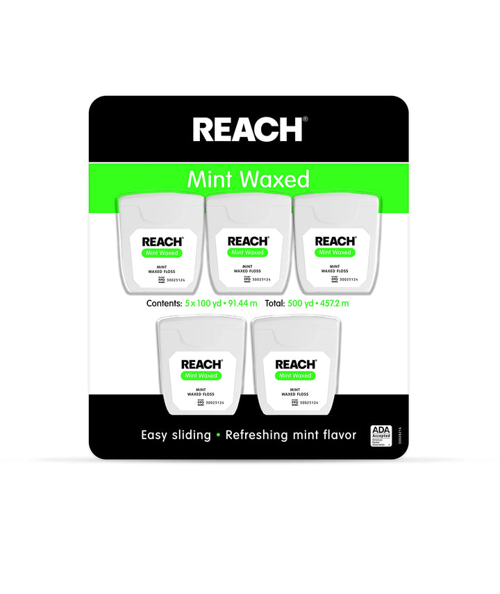Johnson & Johnson Mint Waxed Dental Floss, 5 Count