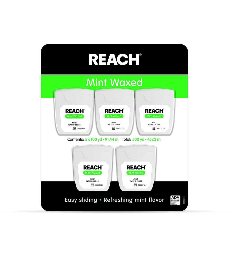 Johnson & Johnson Mint Waxed Dental Floss, 5 Count