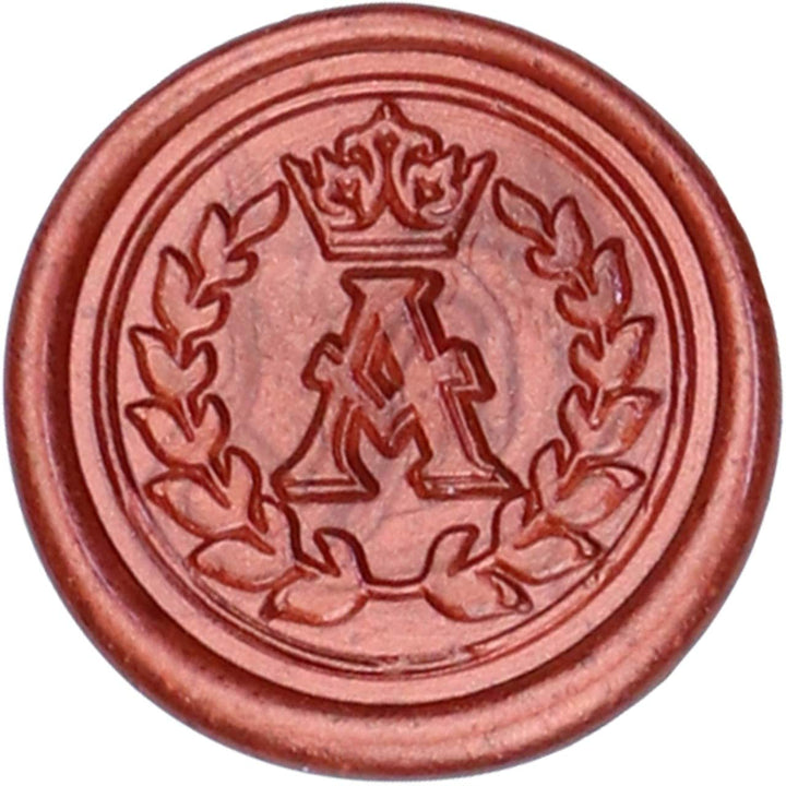 Wax Seal Stamp, Vintage Brass Head with Wooden Handle Alphabet Letter Initial A Sealing Wax Stamp
