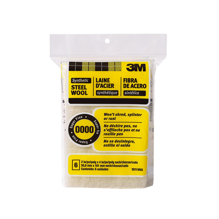 Synthetic Steel Wool Pads, 6-Pad, Use Wet Or Dry, Compatible With Water-Based Strippers & Finishes, Will Not Shred, Splinter Or Rust Like Steel Wool Does, Rinse and Reuse (10119NA)