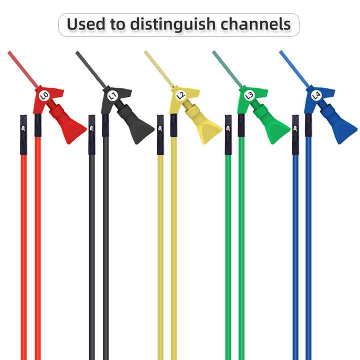 10PCS SMD IC Test Hook Clips with Silicone Jumper Wires Test Leads Kit for Logic Analyzer 5 Colors