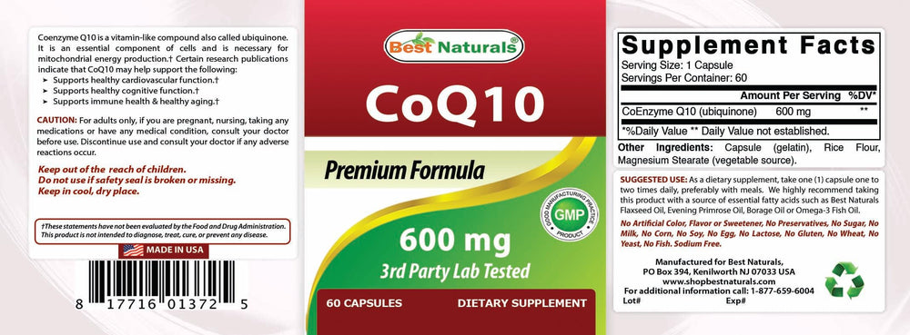 CoQ10 600 mg 60 Capsules (817716013725)
