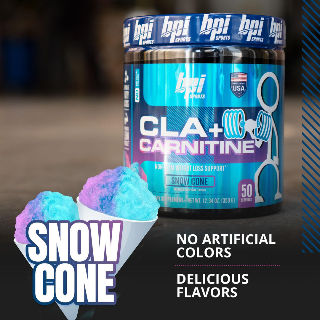 CLA + Carnitine – Conjugated Linoleic Acid – Weight Loss Formula – Metabolism, Performance, Lean Muscle – Caffeine Free – For Men & Women – Snow Cone – 50 servings – 12.34 oz.