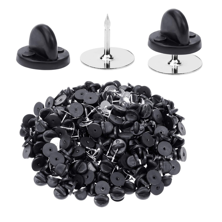 400pcs PVC Rubber Pin Backs Butterfly Clutch Pins Tie Tacks Blank Pins for Uniform Badges Backing Holder Clasp Lapel Pin Enamel Pins(200 Sets)