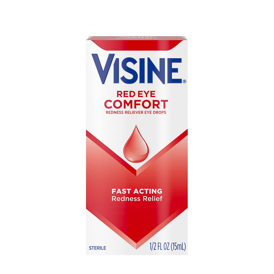 Red Eye Comfort Redness Relief Eye Drops to Help Relieve Red Eyes Due to Minor Eye Irritations Fast, Tetrahydrozoline HCl, 0.5 fl. oz