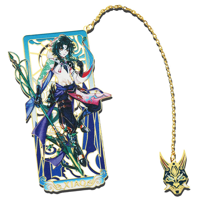 Genshin Xiao Metal Bookmark - Hot Game Genshin Anime Figure Xiao Unique Bookmarks for Men Women Girls Book Lovers Readers