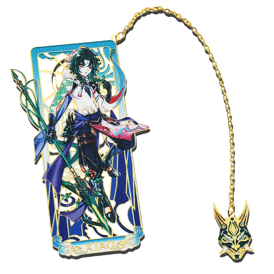 Genshin Xiao Metal Bookmark - Hot Game Genshin Anime Figure Xiao Unique Bookmarks for Men Women Girls Book Lovers Readers
