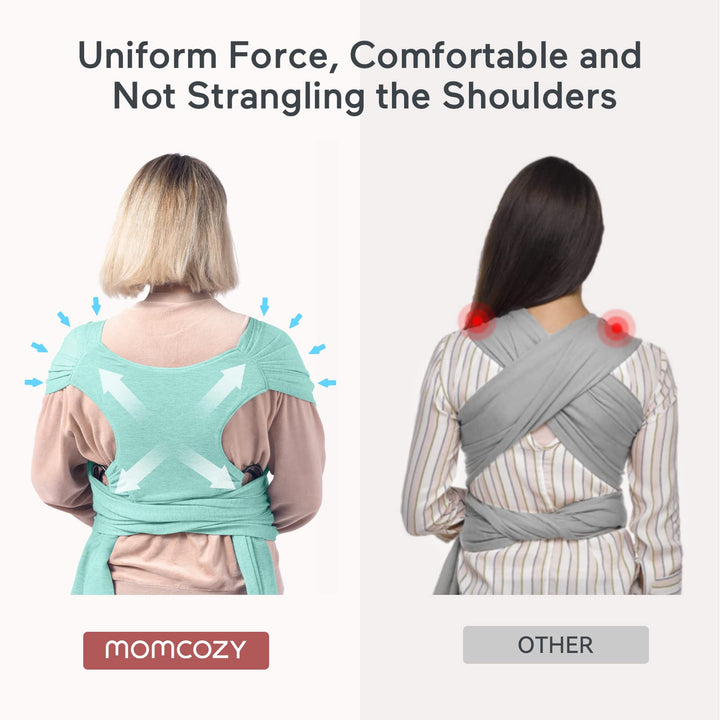 Baby Wrap Carrier, Ergonomic Infant Slings for Newborn to Toddler 8-35 lbs, Adjustable Baby Wrap for Adult Fits Sizes XXS-XXL, Easy to Wear Baby Carriers, Lake Blue