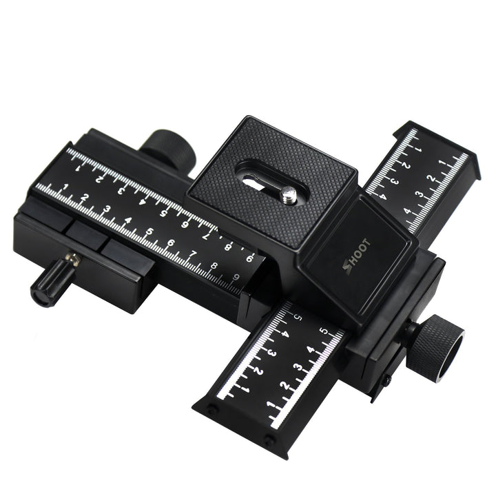 D&F 4 Way Fousing Rail Slider Aluminum Macro Close-Up Stand for Canon Nikon Sony Pentax Olympus and Other DSLR Camera and DC with Standard 1/4 Screw Thread