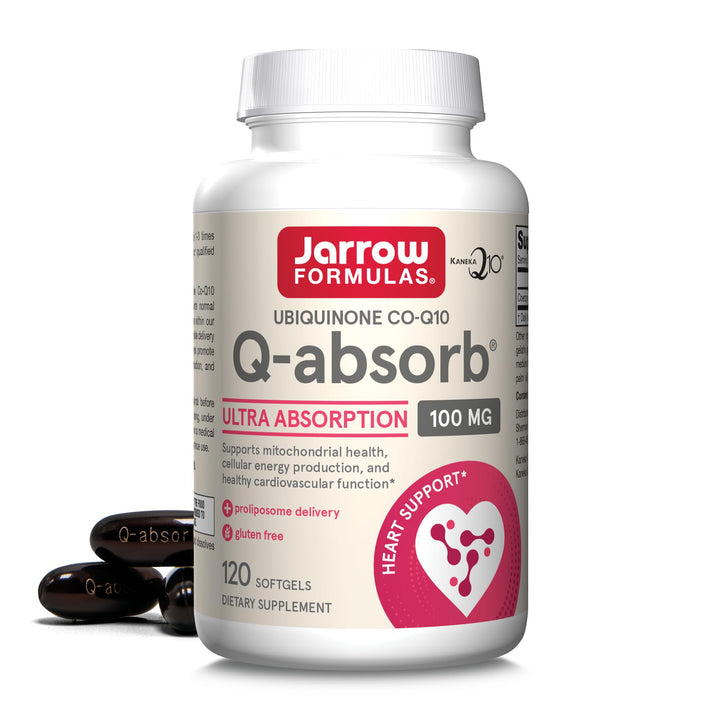 Q-absorb Co-Q10 100 mg, Dietary Supplement, Antioxidant Support for Mitochondrial Health, Cellular Energy Production and Cardiovascular Health, 120 Softgels, 120 Day Supply