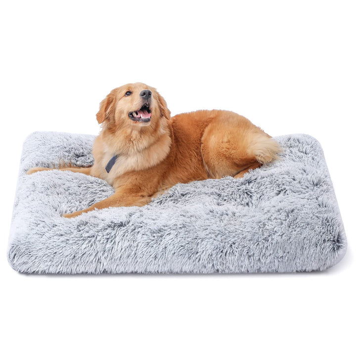 Dog Bed,Crate Pet Bed Kennel Pad,Soft Plush Washable,Comfortable Dog Bed,Suitable for Medium & Large Dogs (Grey)