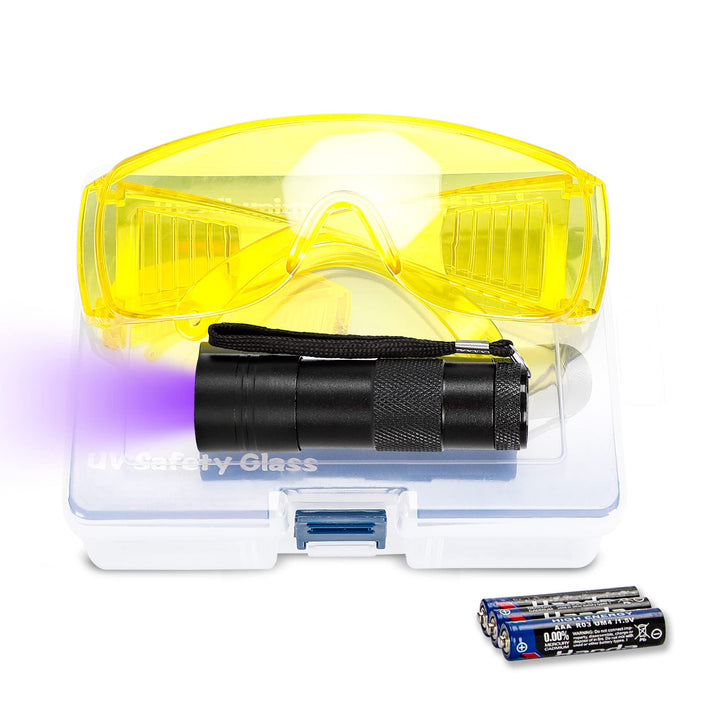 Auto Air Conditioner Flashlight Leak Detector Tool Car AC Leak Test Flashlight UV Protective Glasses Goggles