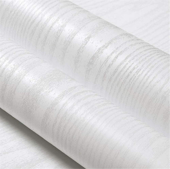 Textured White Contact Paper Peel and Stick Wallpaper, White Wood Contact Paper for Cabinets,Pull and Stick Countertops Contact Paper for Countertops Shelf Liner