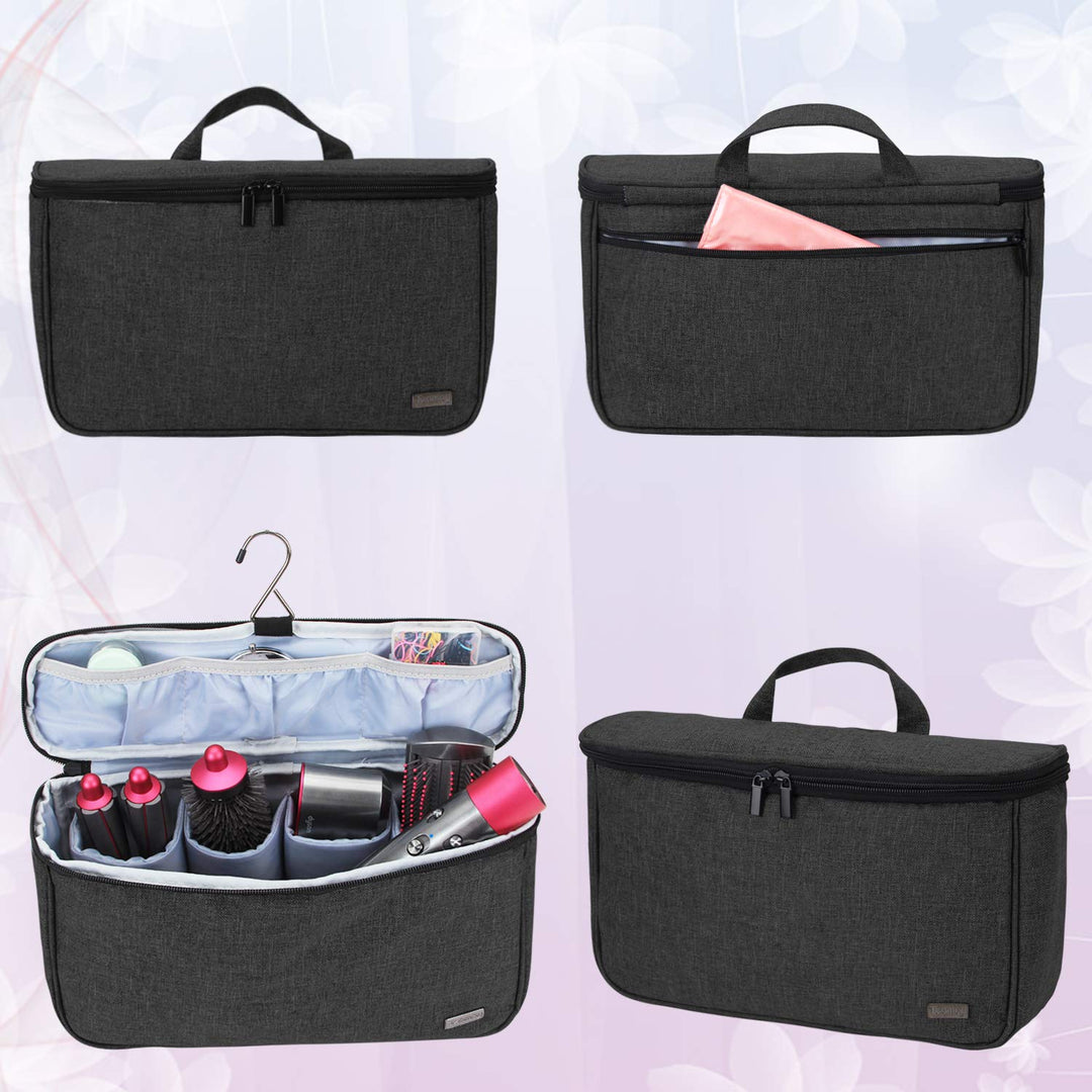 Travel Storage Bag Compatible with Dyson Airwrap Styler, Portable Travel Organizer for Airwrap Styler and Attachments, Black