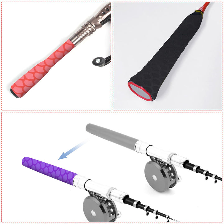 Heat Shrink Wrap Tubing Sleeve for Fishing Rod Grips Handle, 56mm Flat 3.3ft 2:1 Ratio Black