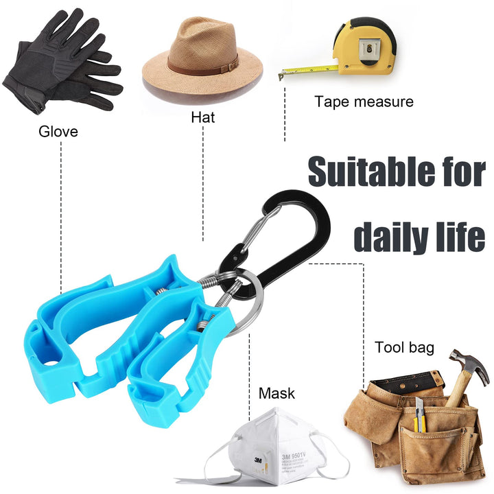 6 Pieces Blue Glove Clips for Work, Helmet, Tool, Mask, Towel, Glove and Duty Storage