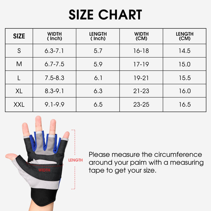 Sailing Gloves 3/4 Finger and Grip Great for Sailing, Yachting, Paddling, Kayaking, Fishing, Dinghying Water Sports for Men and Women Blue M