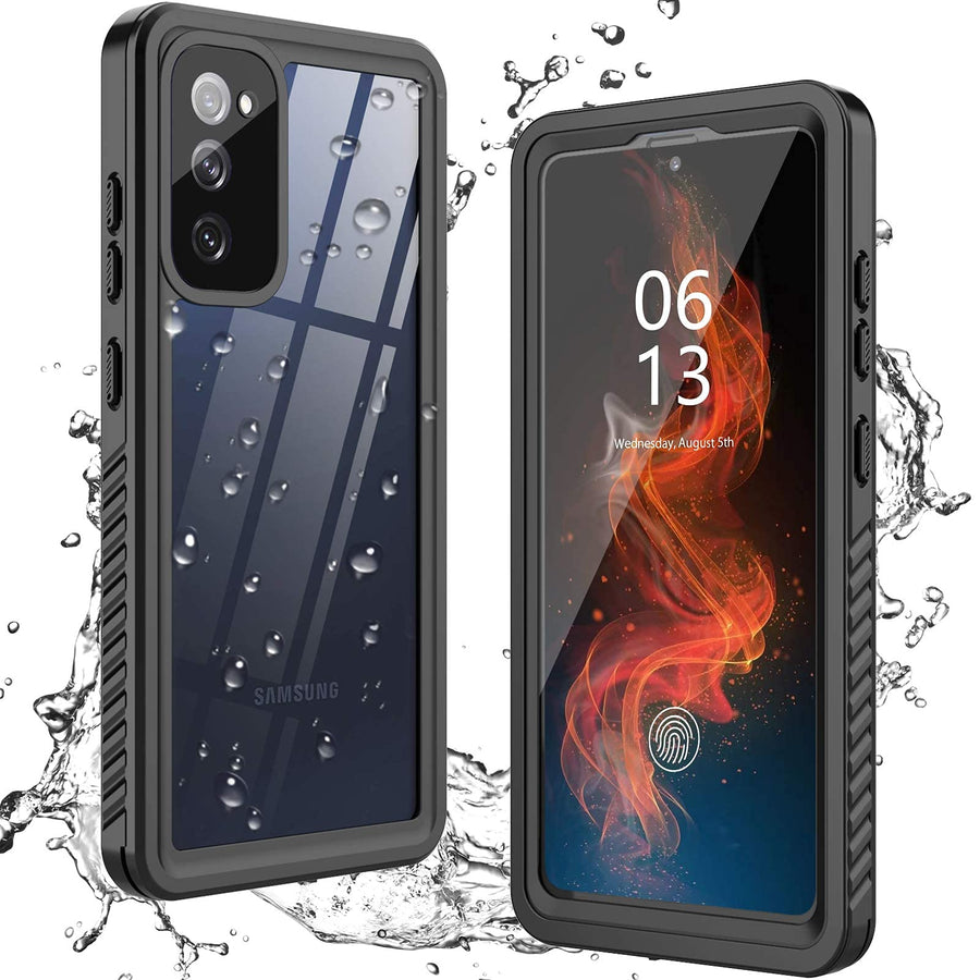 Waterproof Case for Samsung Galaxy S20 FE - Built-in Screen Protector, 360° Full Body Heavy Duty Protective Shockproof IP68 Underwater Case, Black