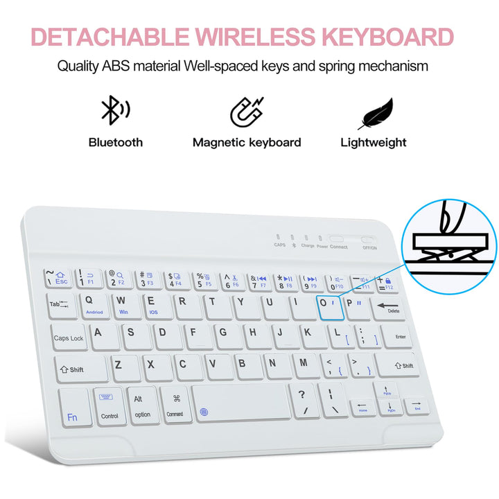 iPad Mini (A17 Pro) 7th Keyboard Case 2024, Detachable Wireless Bluetooth Keyboard Slim Folio Smart Cover with Build-in Pencil Holder for iPad Mini 7th/6th 2021 Generation 8.3 inch, Rose Gold