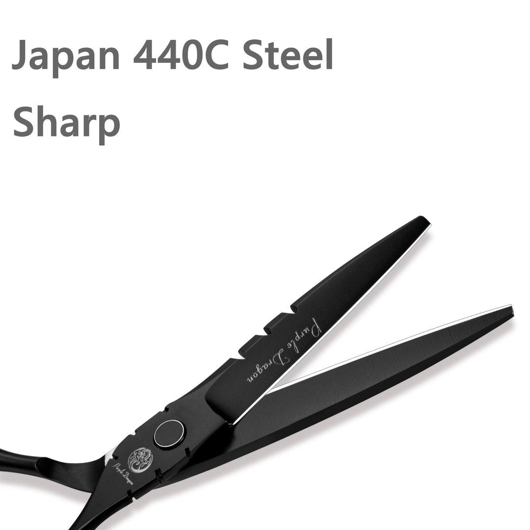 Professional Japan 440C Hair Salon Cutting Shear and Barber Thinning Scissor Hairdressing Shear Set with Bag