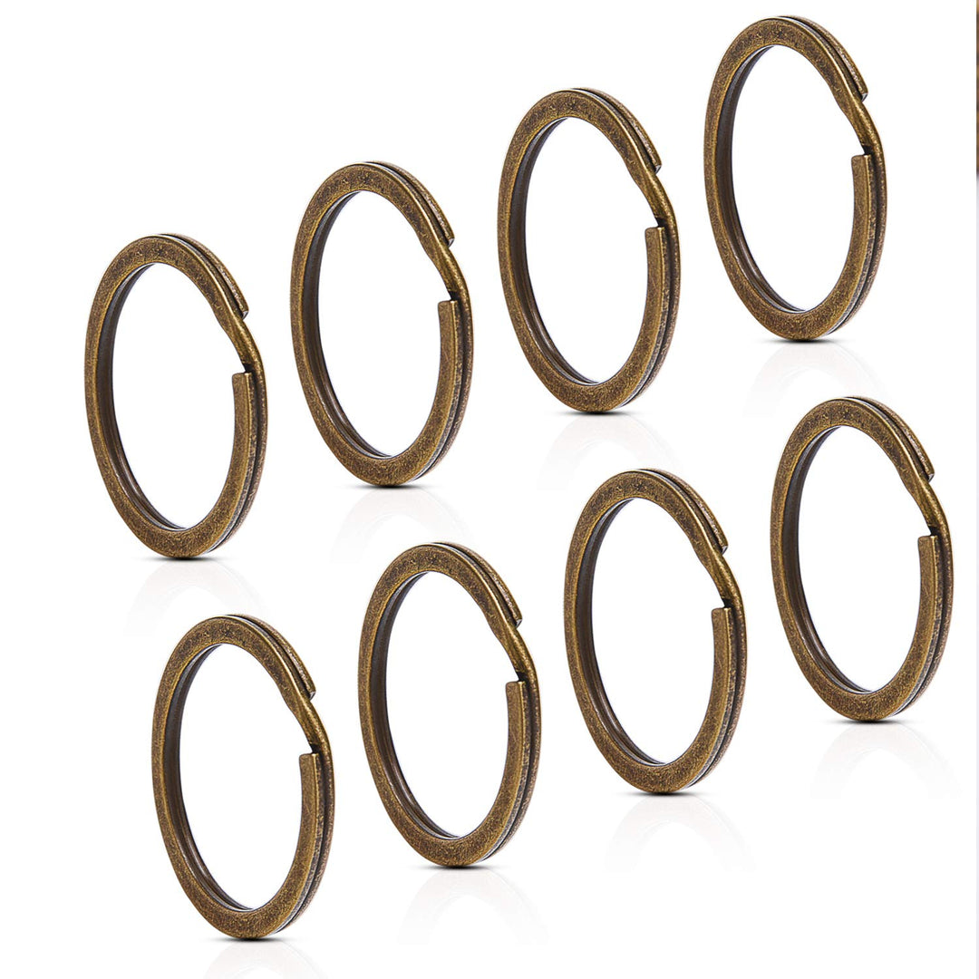 24 Pack Flat Key Rings Metal Split Ring for Home Car Keys Organizations, Jewelry Making, 1 Inch (Bronze)