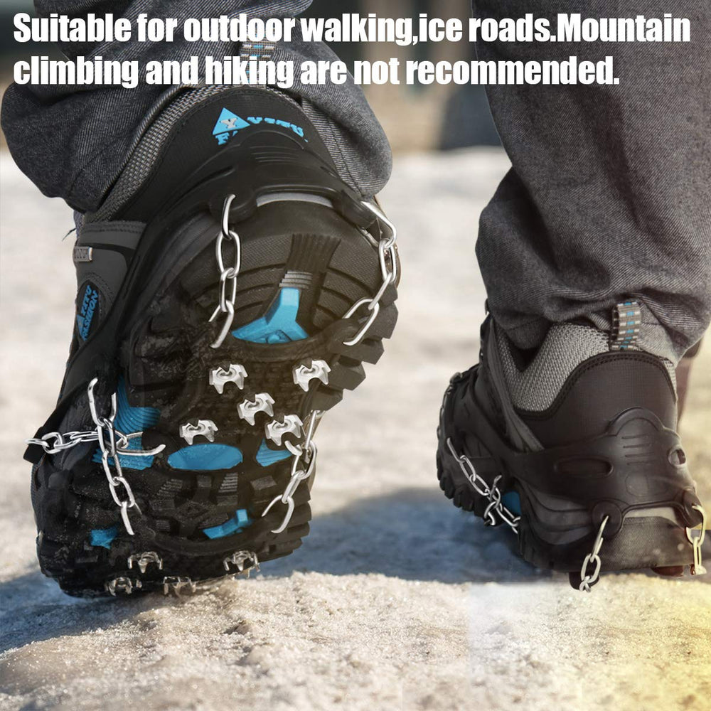 Ice Cleats Spikes Crampons and Tread for Snow & Ice,The Only Innovative Design on Amazon,Attaches Over Shoes/Boots for Everyday Safety in Winter,Outdoor,Slippery Terrain.