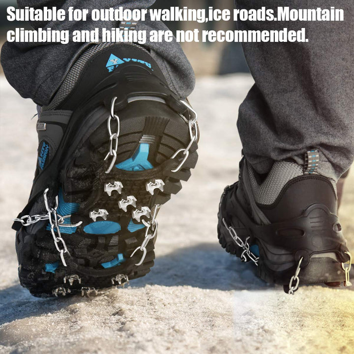 Ice Cleats Spikes Crampons and Tread for Snow & Ice,The Only Innovative Design on Amazon,Attaches Over Shoes/Boots for Everyday Safety in Winter,Outdoor,Slippery Terrain.