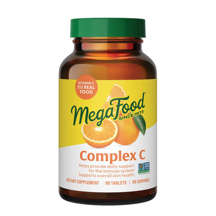Complex C - Vegan Immune Support Supplement with Vitamin C 250 mg, Made with Real Food Including Orange, Cranberry & Brown Rice, Gluten-Free, Kosher - 90 Tablets, 90 Servings