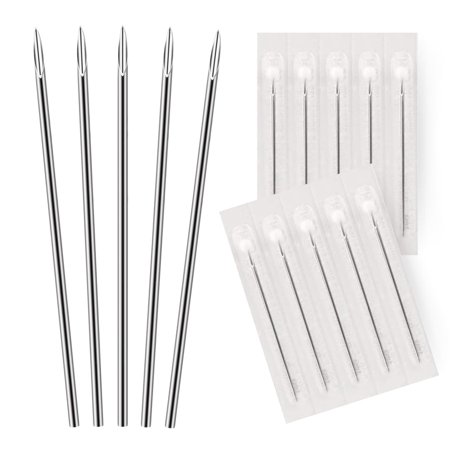 10PC Piercing Needles Surgical Steel 16G Ear Nose Belly Tongue Nipple Eyebrow Labret