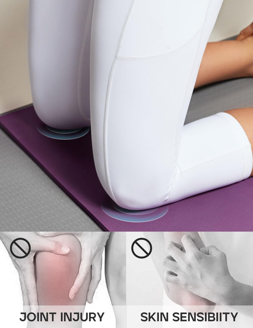 Yoga Knee Pads Cushion Non-Slip Knee Mat , Knee Pad for Gardening Yard Work, Yoga Knee Pad Cushion for Yoga and Floor Exercises Yoga Mat Accessory 26x10x0.5