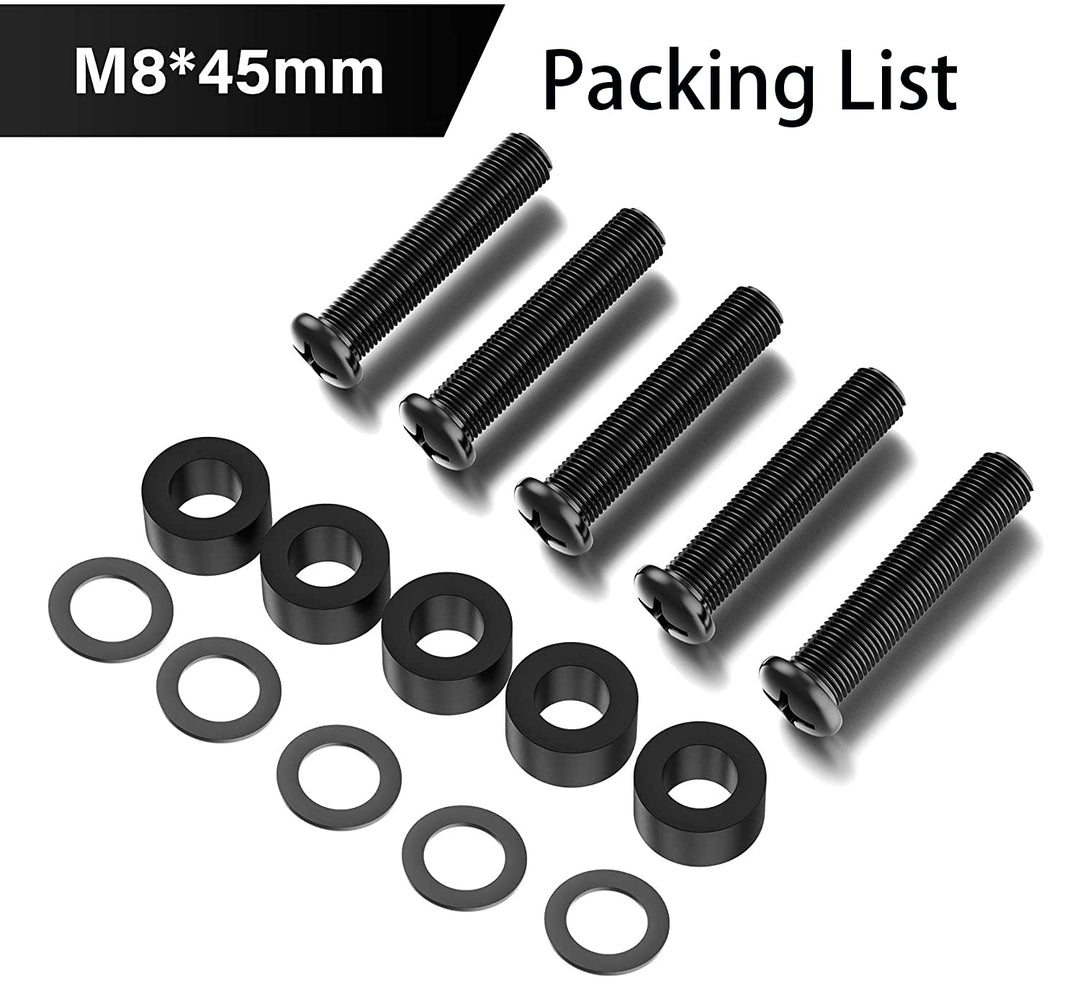 M8 x 45mm VESA Mount Screws Bolts and Washers for Samsung Curved LCD LED TV Screws, for LG/Vizio/Philips/Sony Bravia etc with Metric Thread, Phillips Drive, 304 Stainless Steel (Set of 5)