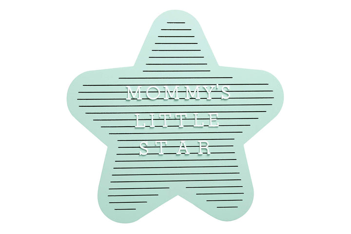 Star Shaped Wooden Letterboard Set, Gender-Neutral Baby Keepsake Photo Prop, Mint Green