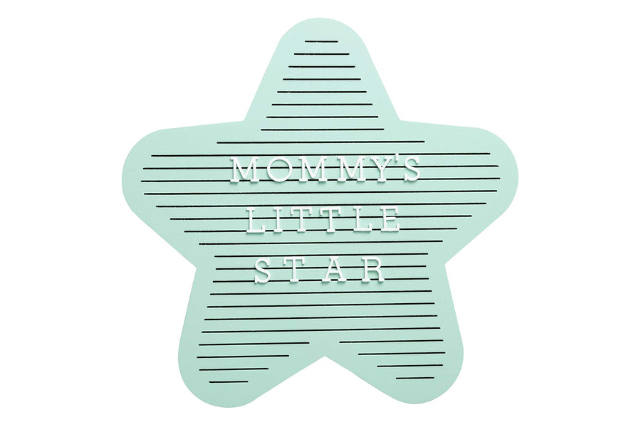 Star Shaped Wooden Letterboard Set, Gender-Neutral Baby Keepsake Photo Prop, Mint Green