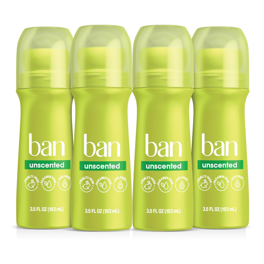 Original Unscented 24-hour Invisible Antiperspirant, 3.5oz Roll-on Deodorant, 4-pack, Underarm Wetness Protection, with Odor-fighting Ingredients
