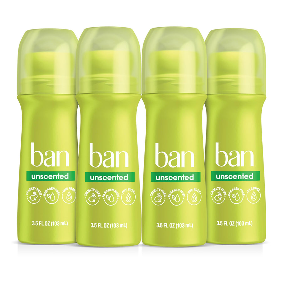 Original Unscented 24-hour Invisible Antiperspirant, 3.5oz Roll-on Deodorant, 4-pack, Underarm Wetness Protection, with Odor-fighting Ingredients