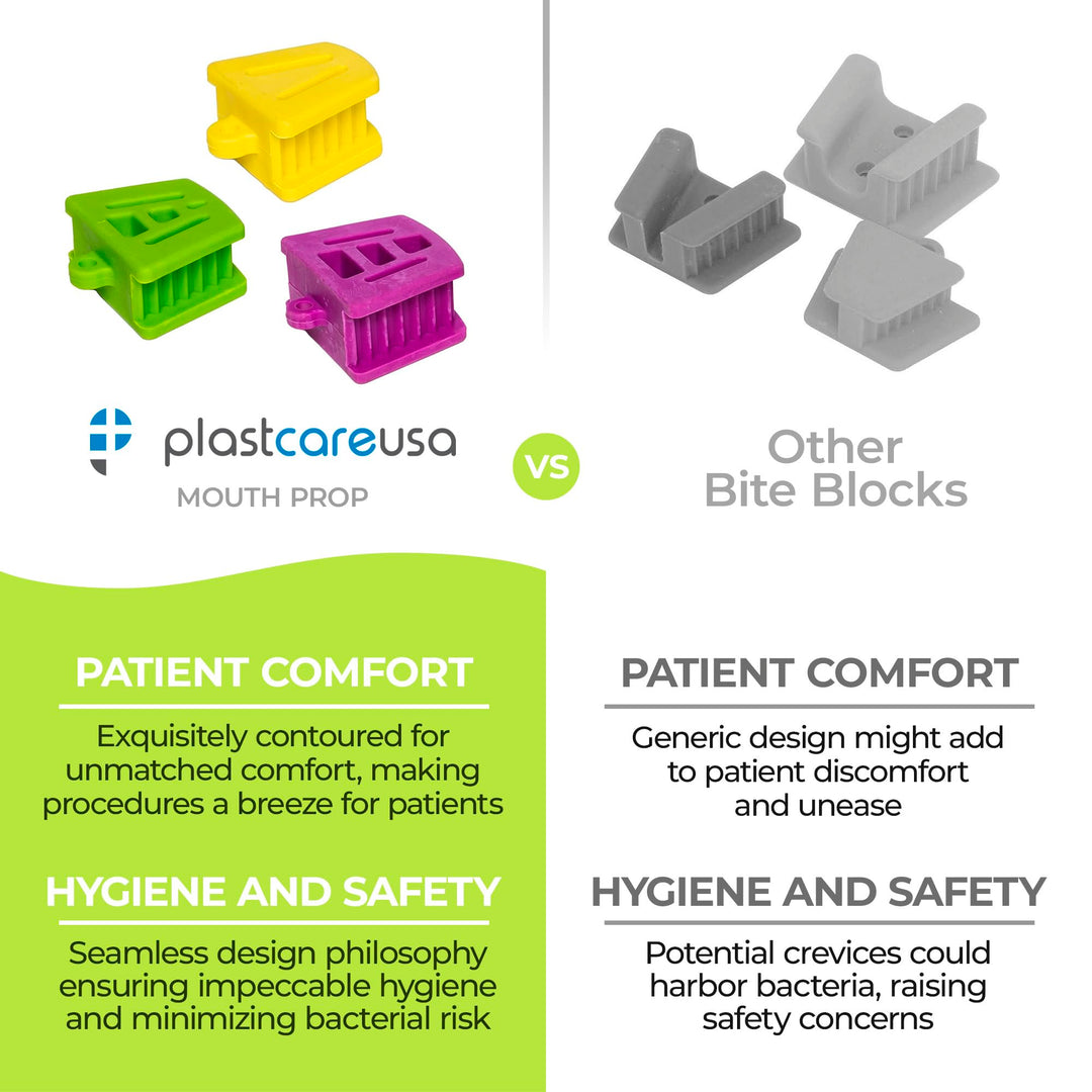 Large Purple Dental Bite Blocks - Autoclave Dental Silicone Mouth Props - Mouth Prop Bite Block Dental (Bag of 6)