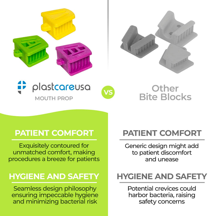 Large Purple Dental Bite Blocks - Autoclave Dental Silicone Mouth Props - Mouth Prop Bite Block Dental (Bag of 6)