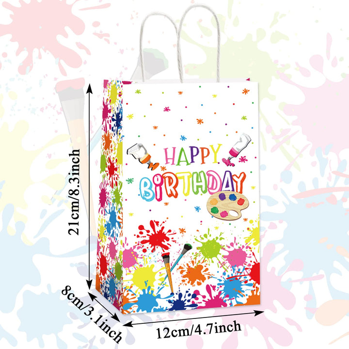 12 Pcs Premium Paint Art Party Bag Art Themed Birthday Party Painting Party Candy Favor Bags Supplies Gift Treat Bags Paint Party Supplies Decorations
