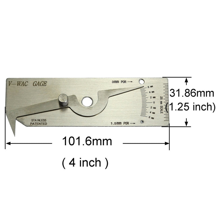 V-WAC Single Weld Gage Welding Inspection Thread Gauge Metric Stainless Steel Checks Undercut Crown Height Porosity Pits