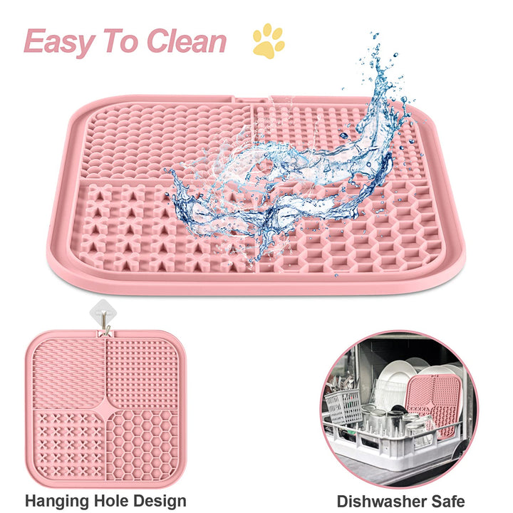 Lick Mat for Dogs & Cats 2 Pack with Suction Cups, Dog Lick Mat for Anxiety Relief, Dog Toys to Keep Them Busy, Peanut Butter Lick Pads for Boredom Reducer, Perfect for Bathing Grooming